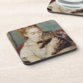 Vrouw met een Kat van Pierre-Auguste Renoir Onderzetter (Linkerzijde)