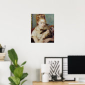 Vrouw met een kat van Pierre-Auguste Renoir Poster (Thuiskantoor)