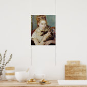 Vrouw met een kat van Pierre-Auguste Renoir Poster (Keuken)