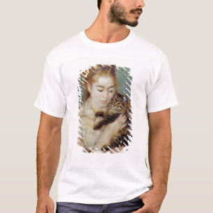 Vrouw met een kat van Pierre-Auguste Renoir T-shirt