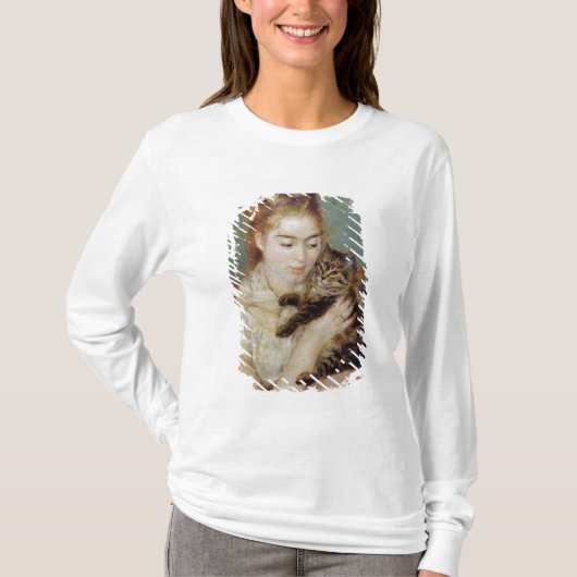 Vrouw met een Kat van Pierre-Auguste Renoir T-shirt (Voorkant)