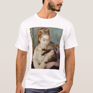 Vrouw met een kat van Pierre-Auguste Renoir T-shirt