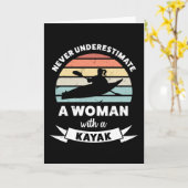 Vrouw met een Kayak Funny Gift Wife Mam Kaart (Gele Bloem)