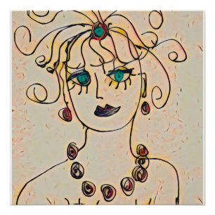 Vrouw met een ketting perfect poster