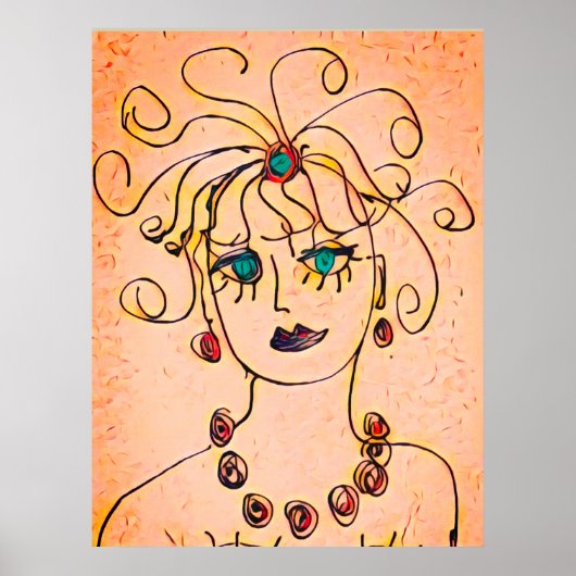 Vrouw met een ketting poster (Voorkant)