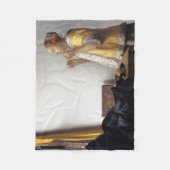 Vrouw met een Ketting van Pearl, Johannes Vermeer Fleece Deken (Voorkant)