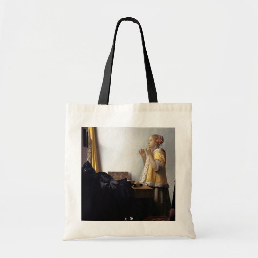 Vrouw met een Ketting van Pearl, Johannes Vermeer Tote Bag (Voorkant)