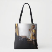 Vrouw met een Ketting van Pearl, Johannes Vermeer Tote Bag (Voorkant)