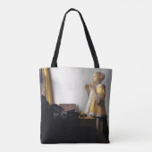 Vrouw met een Ketting van Pearl, Johannes Vermeer Tote Bag (Achterkant)