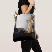 Vrouw met een Ketting van Pearl, Johannes Vermeer Tote Bag (Dichtbij)