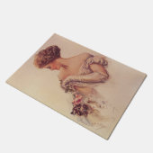  vrouw met een kitten (door Harrison Fisher) Deurmat (Schuin)