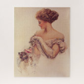  vrouw met een kitten (door Harrison Fisher) Legpuzzel (Verticaal)