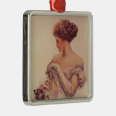  vrouw met een kitten (door Harrison Fisher) Metalen Ornament (Rechts)