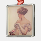  vrouw met een kitten (door Harrison Fisher) Metalen Ornament (Links)