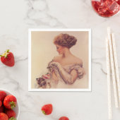  vrouw met een kitten (door Harrison Fisher) Servet (Insitu)