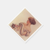  vrouw met een kitten (door Harrison Fisher) Servet (Hoek)