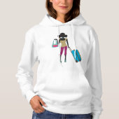 Vrouw met een koffer hoodie (Voorkant)
