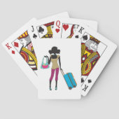 Vrouw met een koffer pokerkaarten (Achterkant)