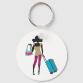 Vrouw met een koffer sleutelhanger (Voorkant)