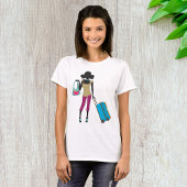 Vrouw met een koffer t-shirt