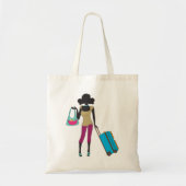 Vrouw met een koffer tote bag (Voorkant)
