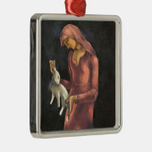 Vrouw met een Konijn Metalen Ornament (Rechts)