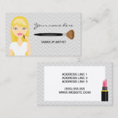 Vrouw met een langwerpige longhaasjesmaker visitekaartje (Voorkant / Achterkant)