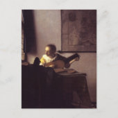 Vrouw met een Lute Briefkaart (Voorkant)