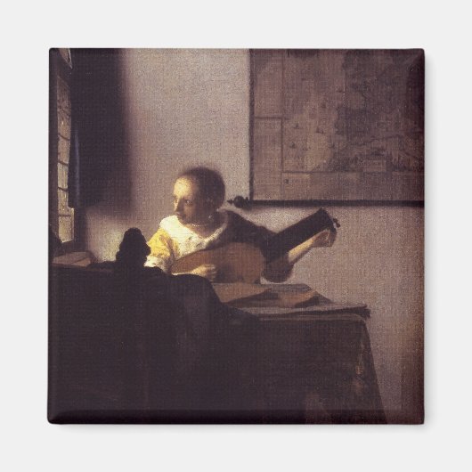 Vrouw met een Lute Magneet (Voorkant)