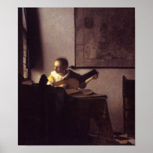 Vrouw met een Lute Poster