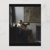 Vrouw met een Lute van Johannes Vermeer Briefkaart (Voorkant)