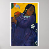 Vrouw met een mango – Gauguin, 1892 Poster (Voorkant)