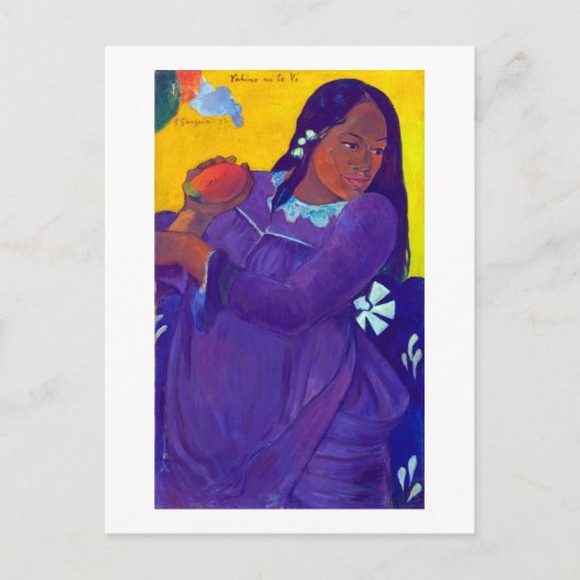 Vrouw met een Mango, Gauguin Briefkaart (Voorkant)