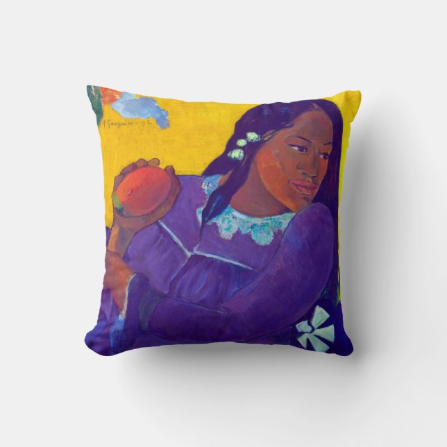 Vrouw met een Mango, Gauguin Kussen (Voorkant)