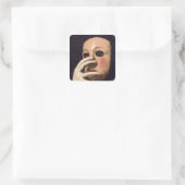 Vrouw met een Masker Vierkante Sticker (Tas)