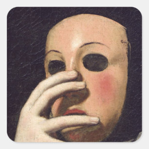 Vrouw met een Masker Vierkante Sticker