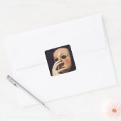 Vrouw met een Masker Vierkante Sticker (Envelop)