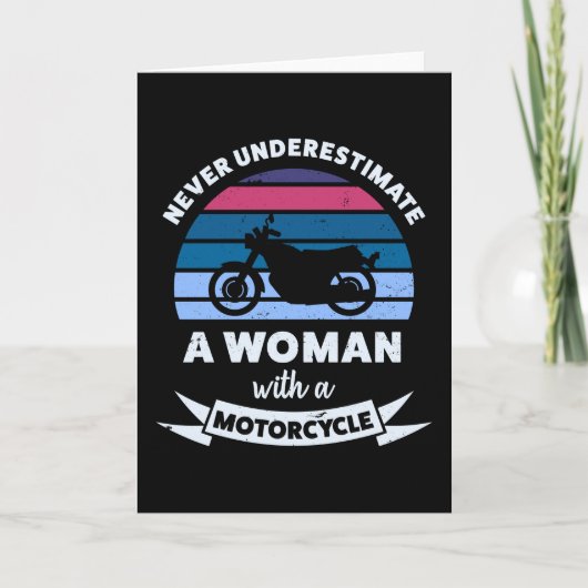 Vrouw met een Motorcycle grappy mam Gift Kaart (Voorkant)