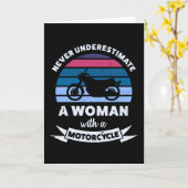 Vrouw met een Motorcycle grappy mam Gift Kaart (Gele Bloem)