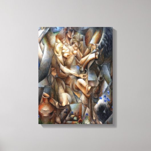 Vrouw met een paard canvas afdruk (Voorkant)