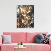 Vrouw met een paard canvas afdruk (Insitu (Woonkamer))