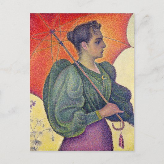 Vrouw met een Parasol, 1893 Briefkaart (Voorkant)