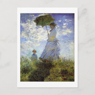 Vrouw met een parasol ansichtkaart briefkaart