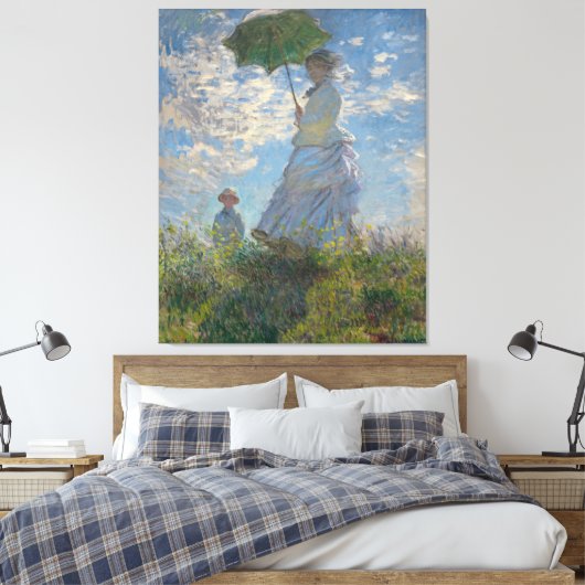 Vrouw met een parasol canvas afdruk (Insitu (Slaapkamer))