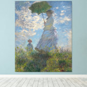 Vrouw met een parasol canvas afdruk (Insitu (Houten vloer))