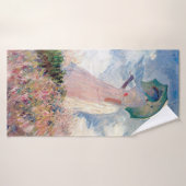 Vrouw met een Parasol, Claude Monet, 1886 Badhanddoek (Badhanddoek)