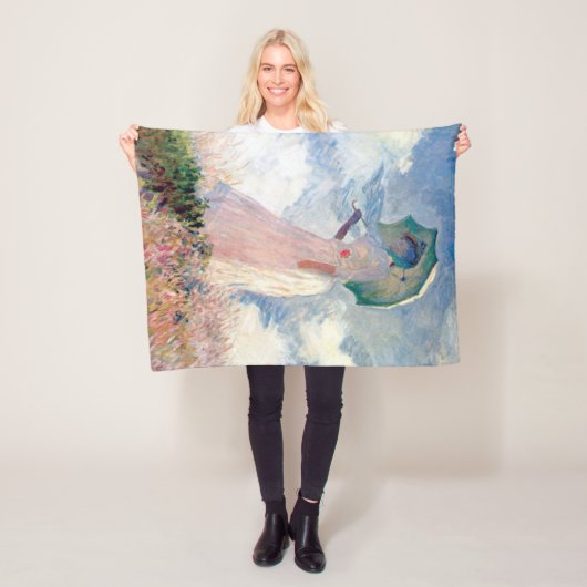 Vrouw met een Parasol, Claude Monet, 1886 Fleece Deken (In situ)