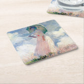 Vrouw met een Parasol, Claude Monet, 1886 Kartonnen Onderzetters (Schuin)