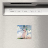 Vrouw met een Parasol, Claude Monet, 1886 Magneet (Insitu (Vaatwasser))