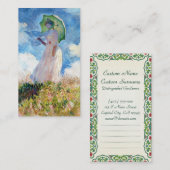 Vrouw met een Parasol Claude Monet art Visitekaartje (Voorkant / Achterkant)